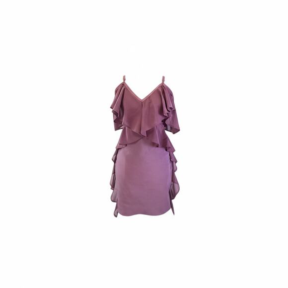 WOW Couture Mauve Bodycon Flutter Accent Dress - Large - Picture 11 of 11
